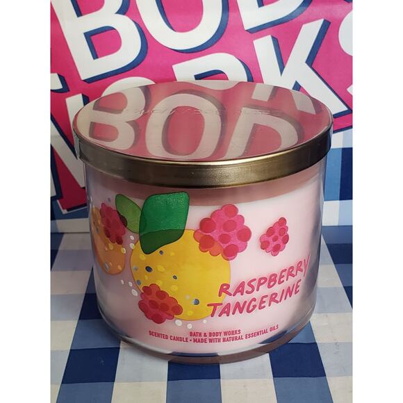 BBW Raspberry Tangerine 3 Wick Candle - Picture 1 of 2